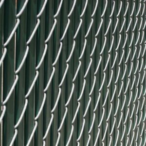 Photo of a chain link fence in Valparaiso, Indiana with privacy slats