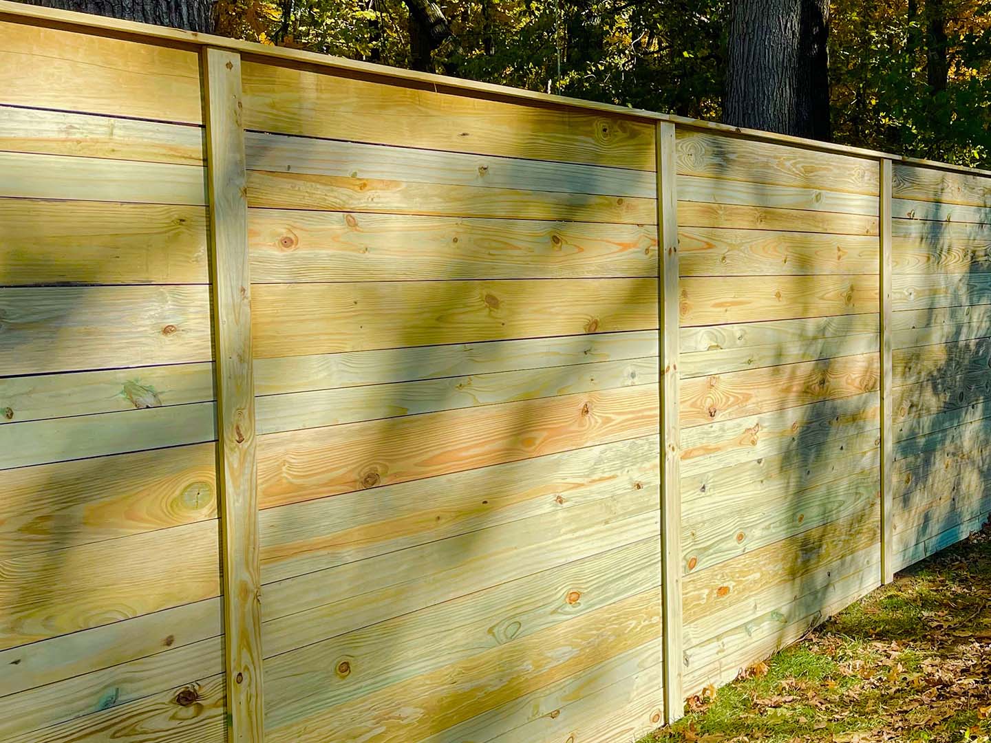 Hobart IN horizontal style wood fence